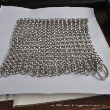 304 / 316l acier inoxydable anti-coupe en acier maillage Chainmail / fer à repasser pour le fer